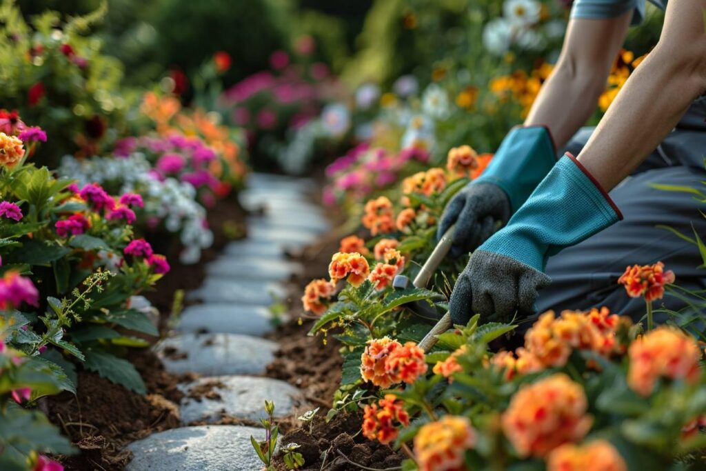 Désherbage naturel dans un champ agricole sans chimie