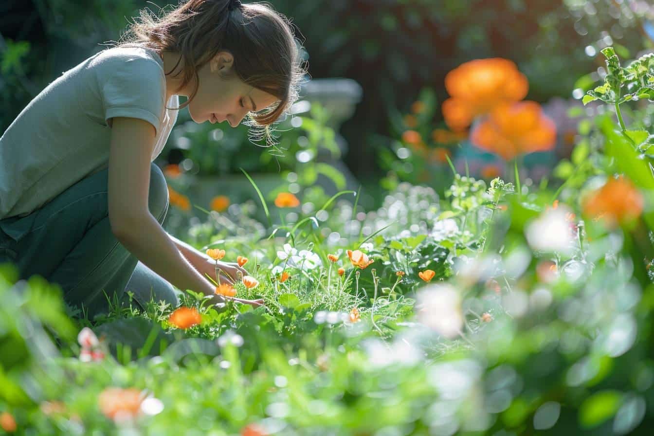 Élimination naturelle de trèfles dans un champ agricole