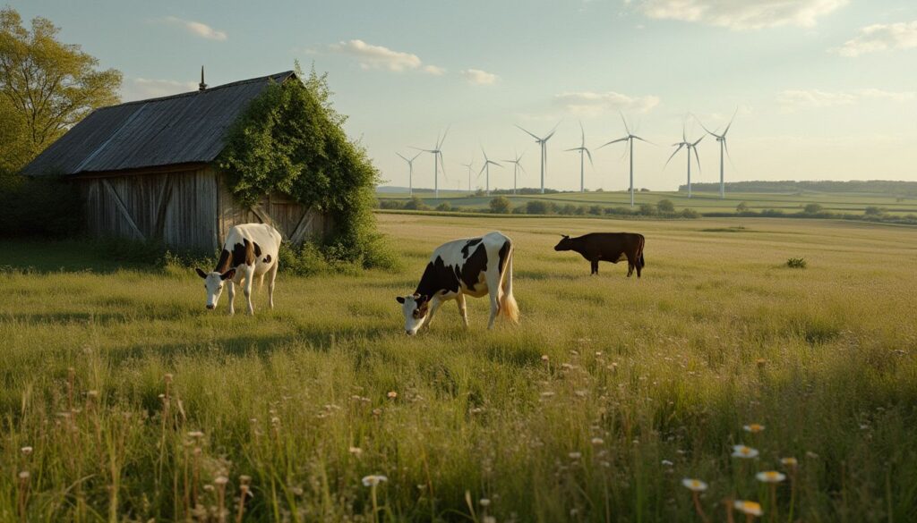Tracteur agricole moderne dans un champ français