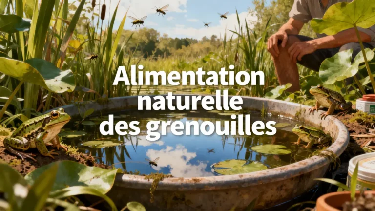 Grenouilles bassin alimentation naturelle illustration végétalisée