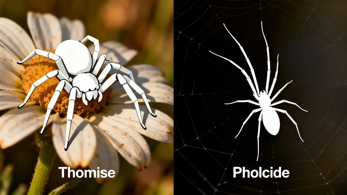 Comparatif thomise pholcide araignee blanche