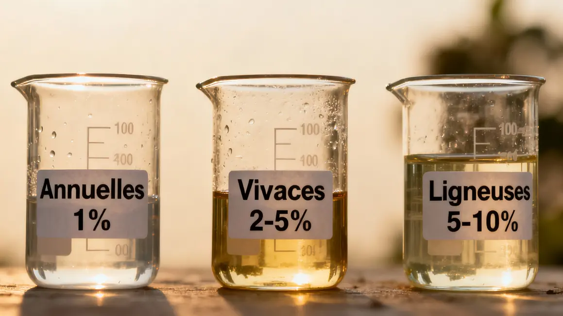 Tableau dosage glyphosate annuelles vivaces ligneuses