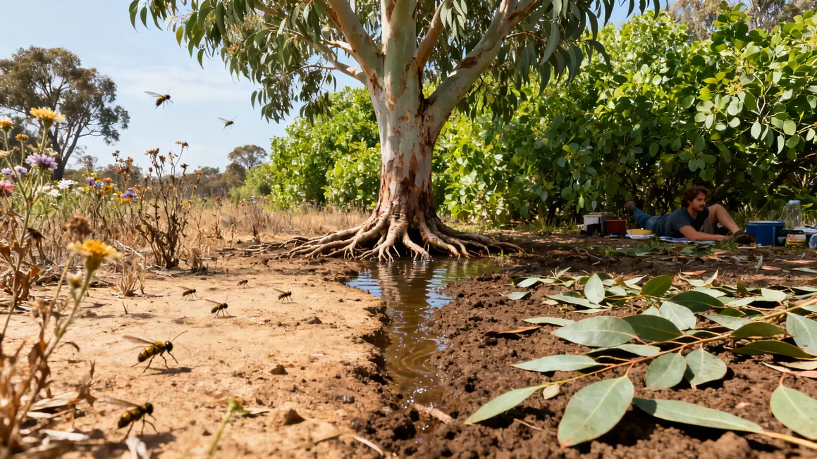 Biodiversite locale affaiblie par eucalyptus gunnii luxuriant
