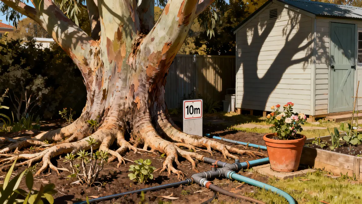 Racines eucalyptus gunnii impact sur canalisations et jardin