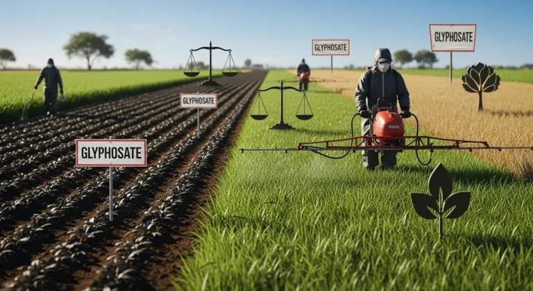 glyphosate dans les champs, sécurité et réglementation