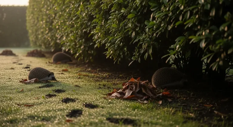 herisson explorant sous haie jardin traces crottes