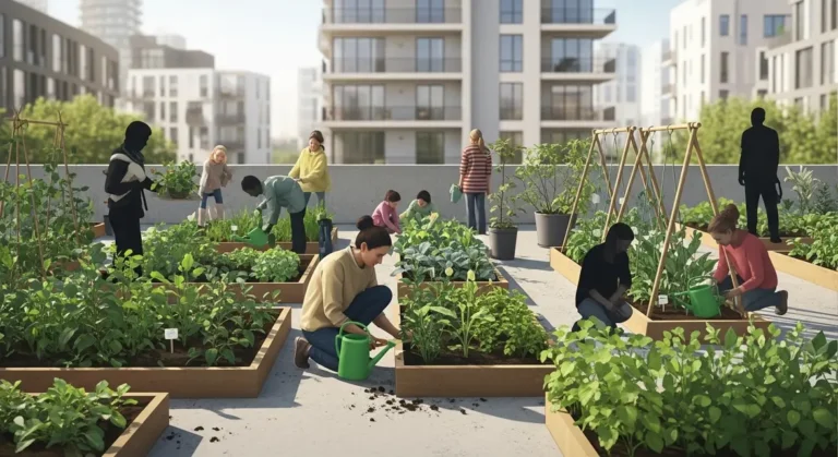 jardin urbain beton bac plante immeuble