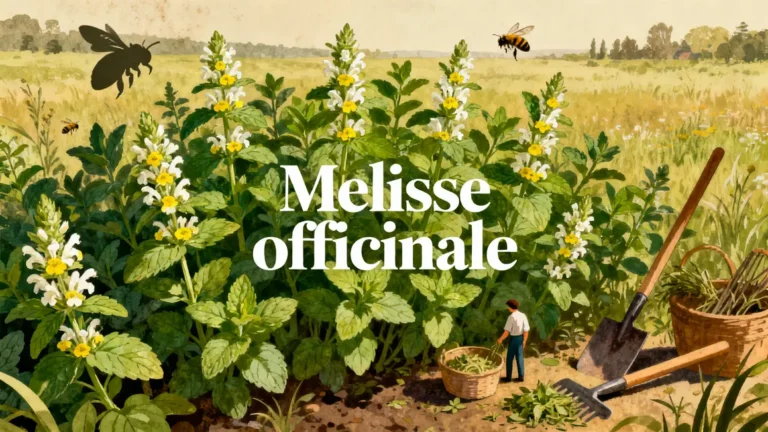 illustration melisse officinale champ naturel identification