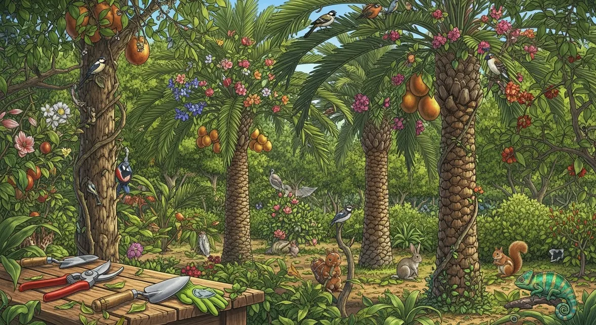 palmiers grappes fleurs taille biodiversite