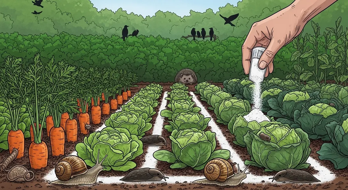 Potager barriere bicarbonate contre escargots et limaces