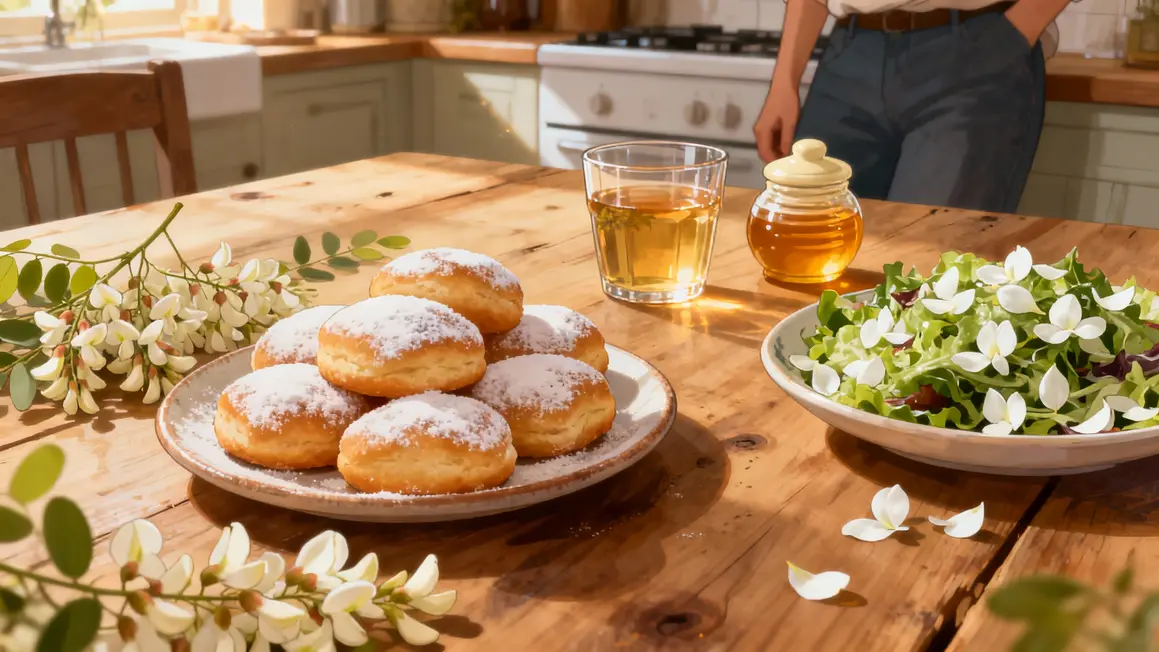 beignets infusion salade miel fleur d acacia cuisine