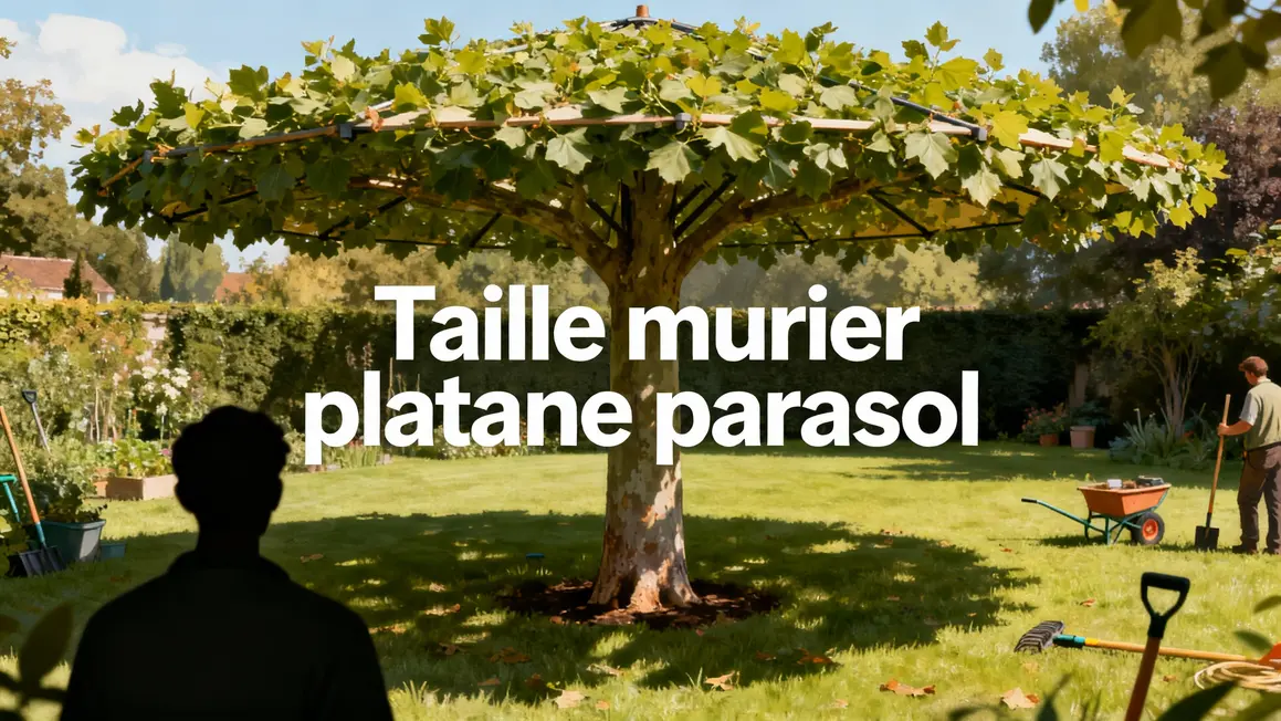 illustration taille murier platane parasol espace exterieur