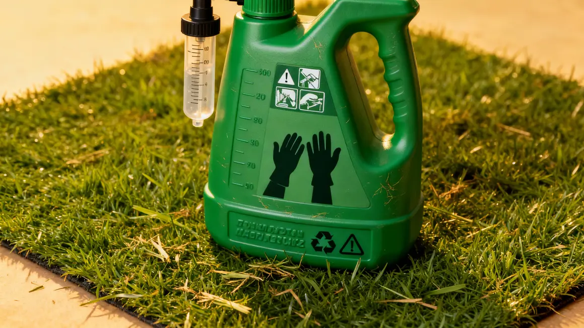 pulverisateur et doseur roundup sur tapis vegetal