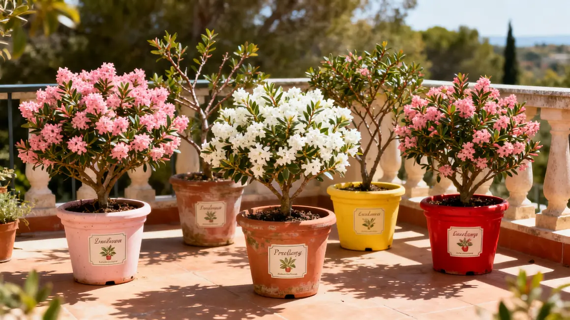 Lauriers roses compacts pots terrasse nom variétés