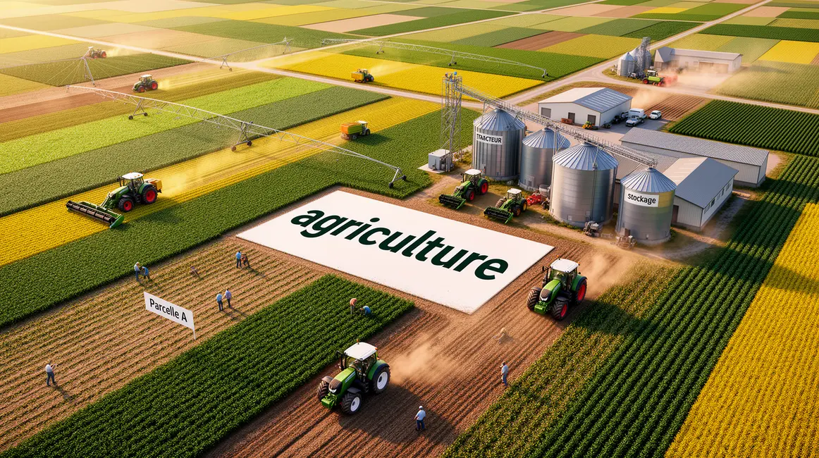 Vue aérienne agriculture moderne options rentabilité