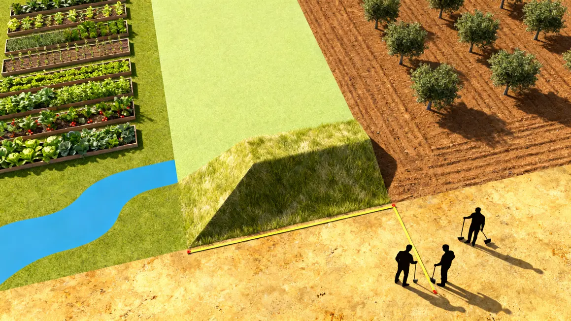 Plan terrain irrigation zones potager pelouse verger