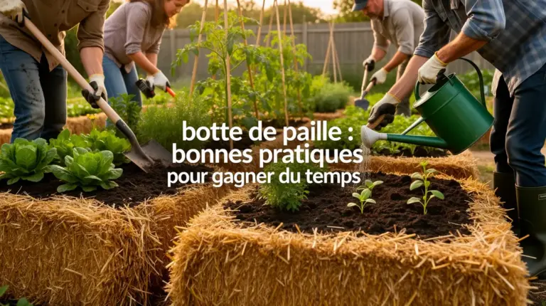 bottes de paille au potager jardiniers outils productivité