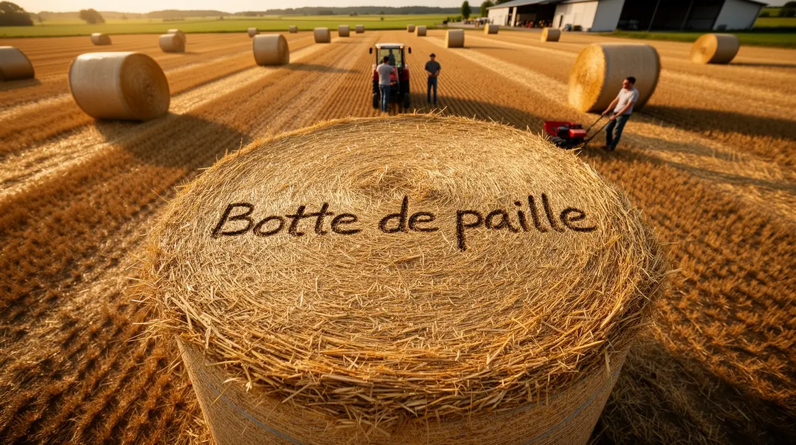 botte de paille dans champ agricole