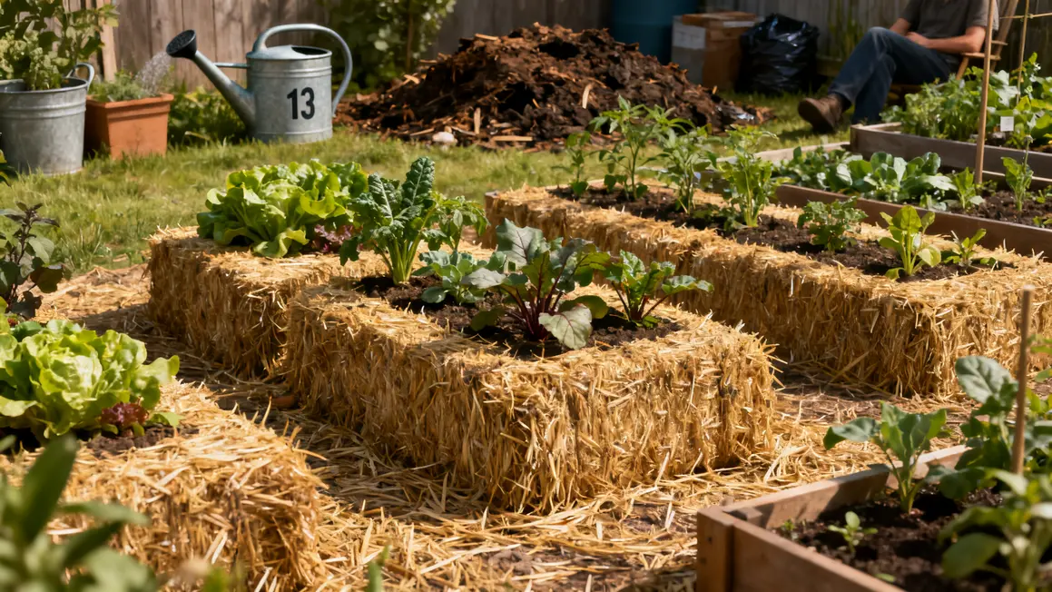 botte de paille en paillage potager
