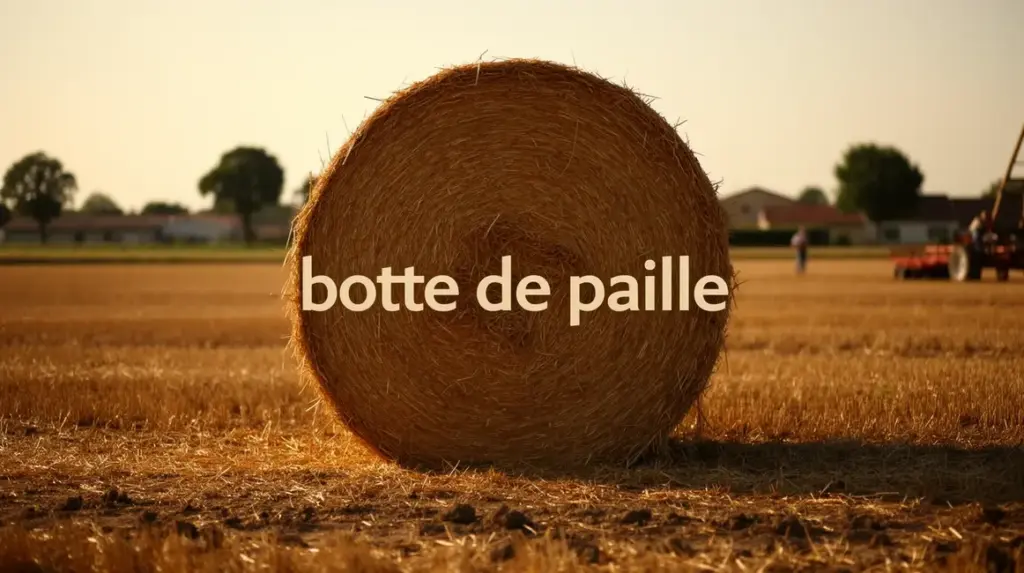 vue photorealiste d'une botte de paille dans un champ rural