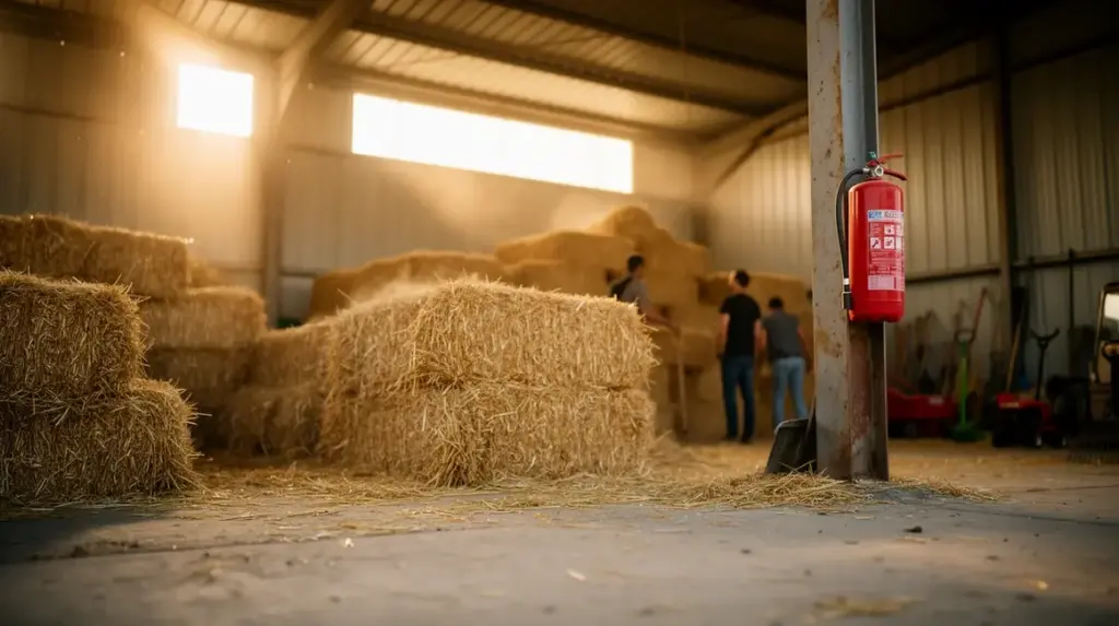 botte de paille signes alerte stockage hangar