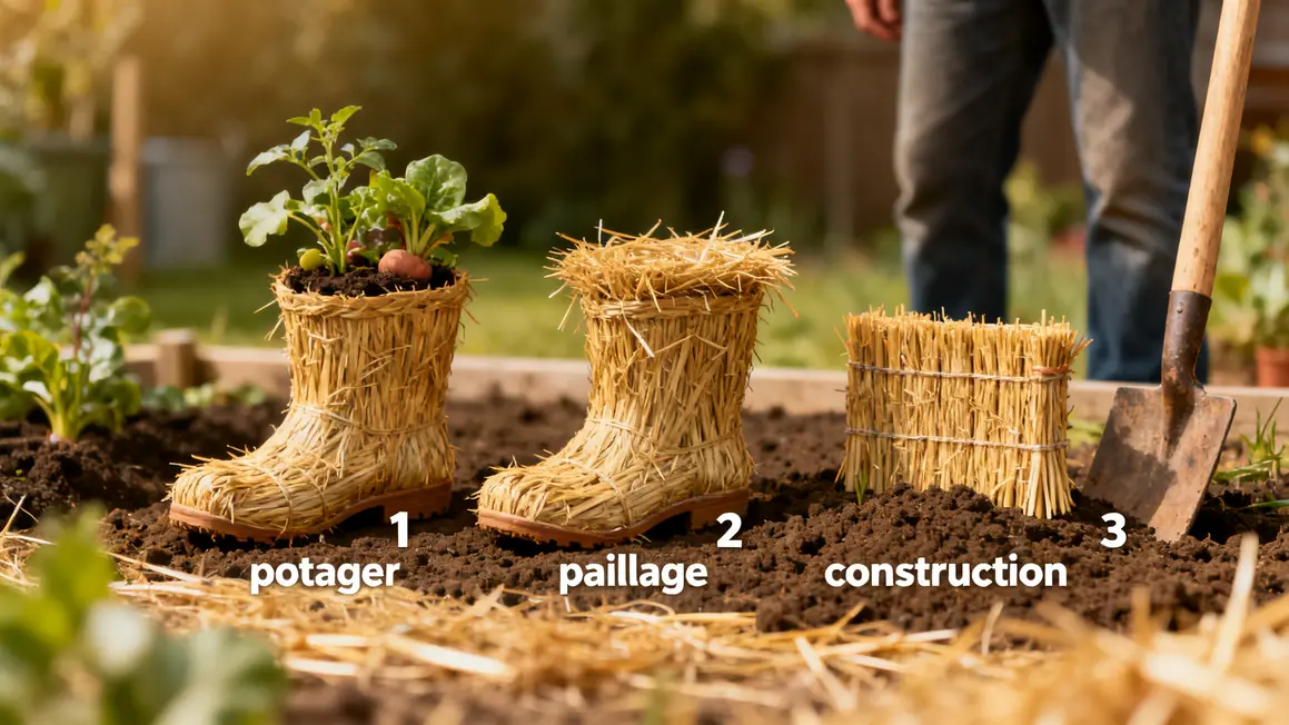 Bottes de paille potager paillage construction chiffres
