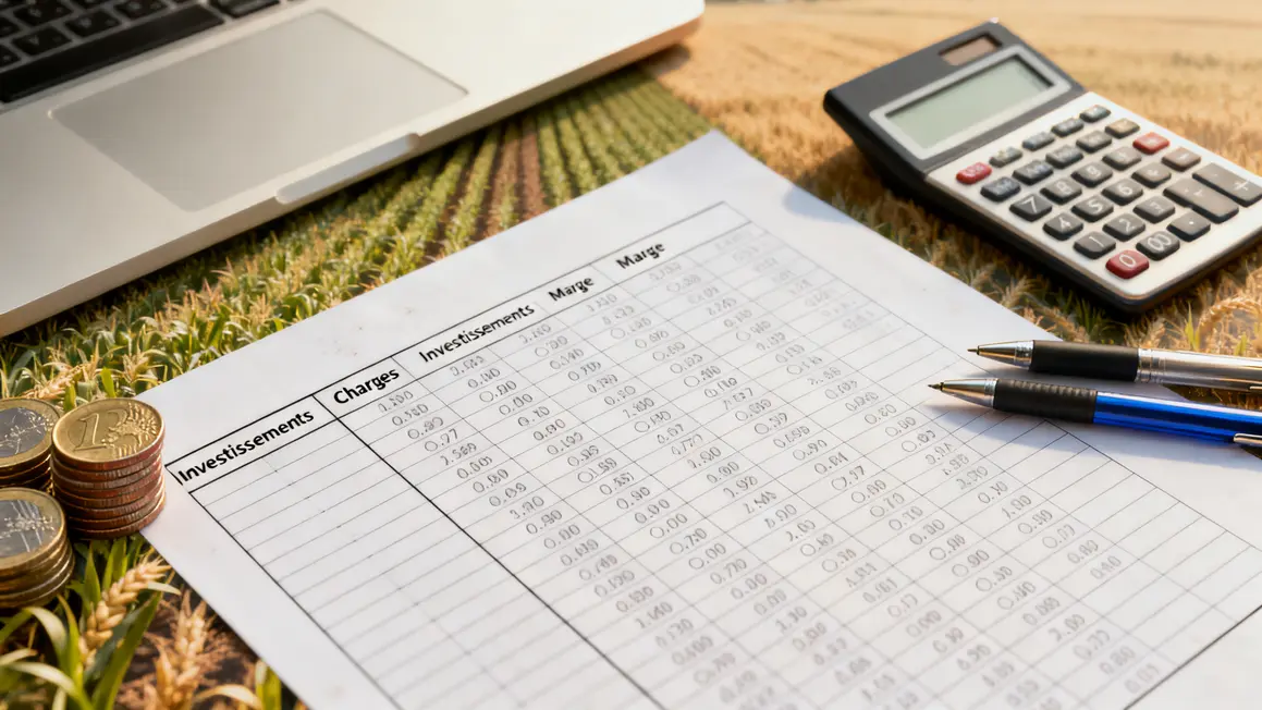 tableau budget agricole euro ordinateur calculatrice
