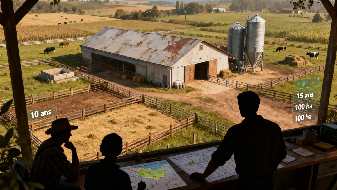 Tableau budget ferme elevage durable, batiment, clotures, planification