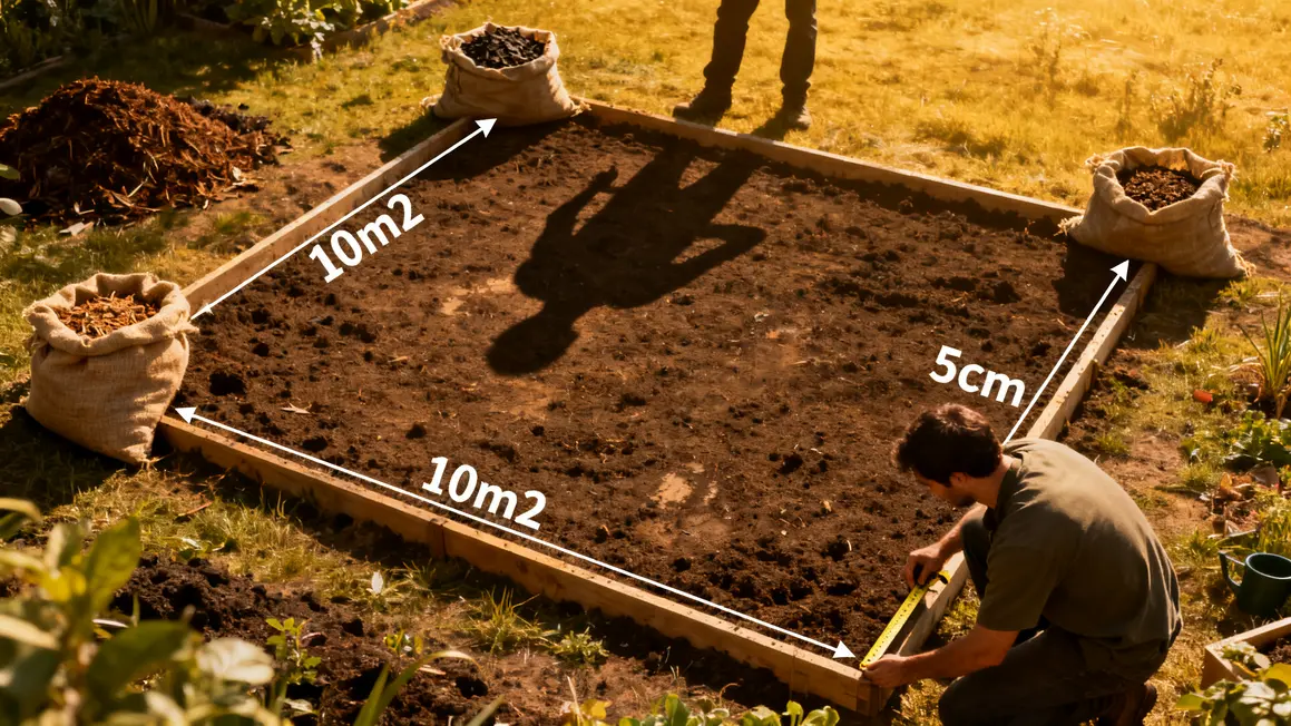 calcul volume paillage potager surface épaisseur sacs