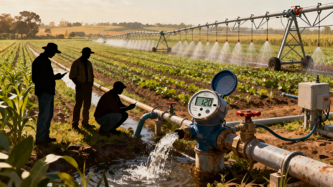 Ferme divers systemes irrigation analyse debit eau