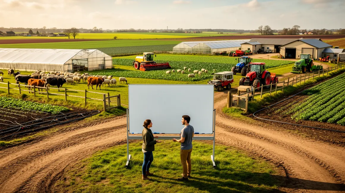 Vue exploitation agricole, tableau comment choisir agriculture sans se tromper