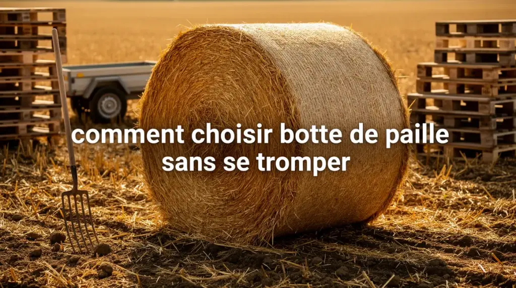 Photo botte de paille sur champ outils agricoles palettes
