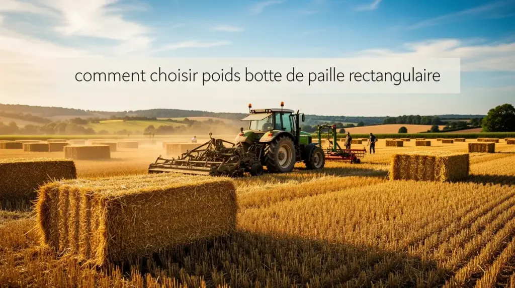 choisir poids botte de paille rectangulaire sur champ paysage agricole