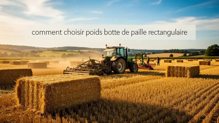 choisir poids botte de paille rectangulaire sur champ paysage agricole