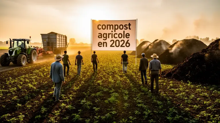 compost agricole 2026 champ machines piles de compost
