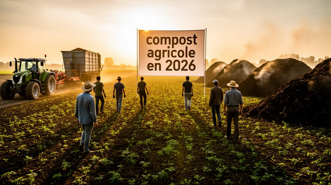 compost agricole 2026 champ machines piles de compost
