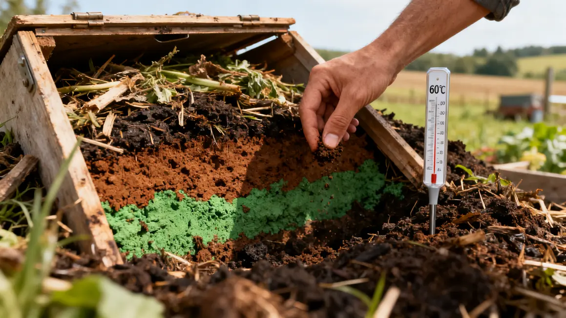 compost agricole technique tas bruns verts humidité