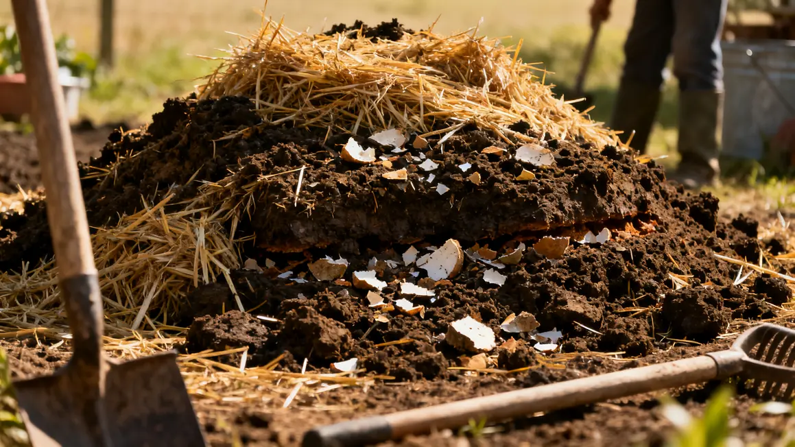Mélange compost agricole paille fumier ratio CN 15 1