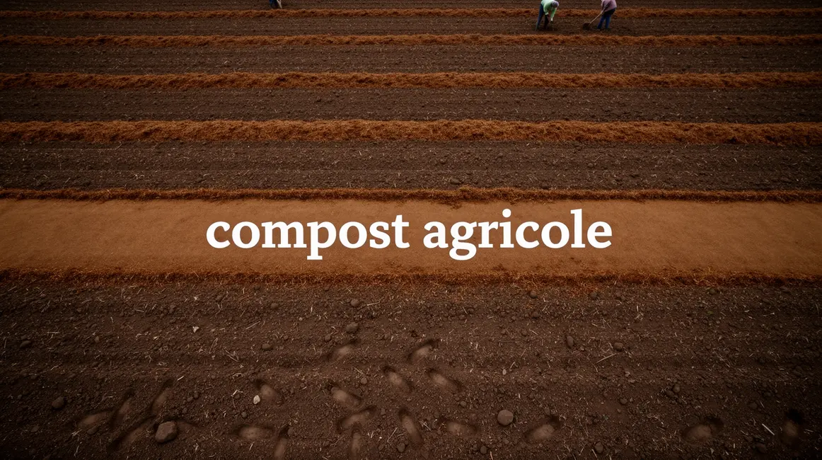 vue aérienne épandage compost agricole