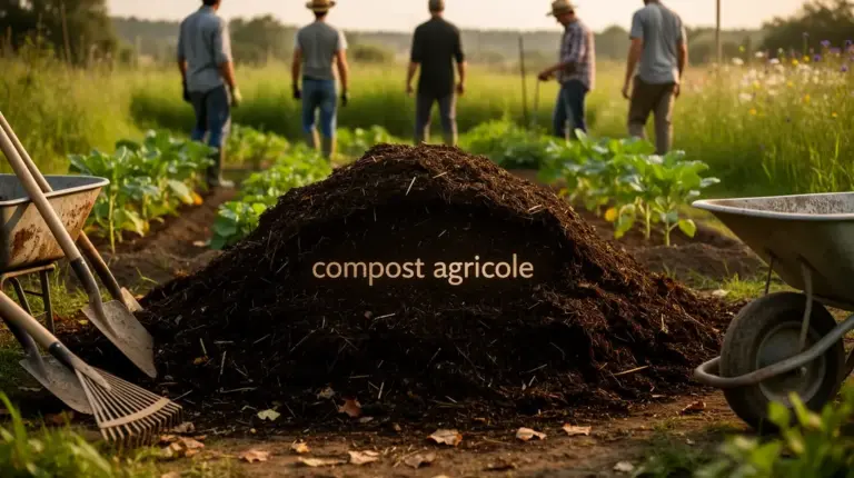 grand tas compost agricole nature outils