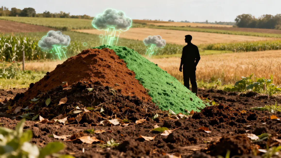 tas compost agricole couches brunes vertes