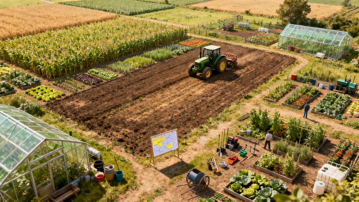 exploitation agricole vue aerienne equipements materiel agricole