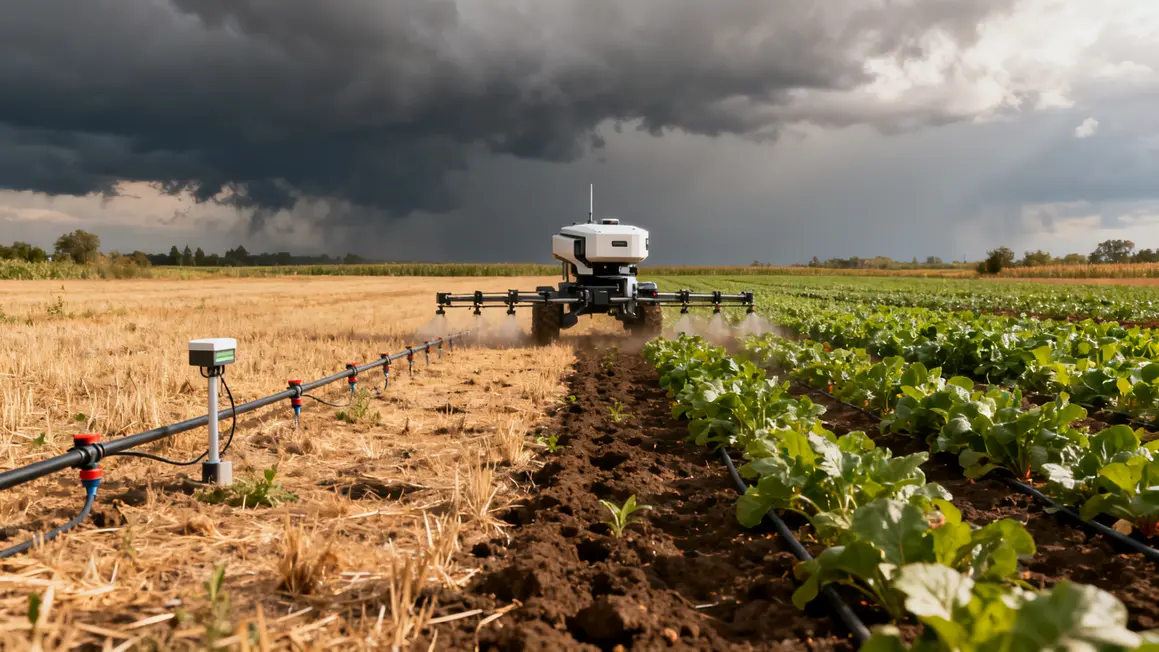 champ agricole 2026 robot irrigation sécheresse