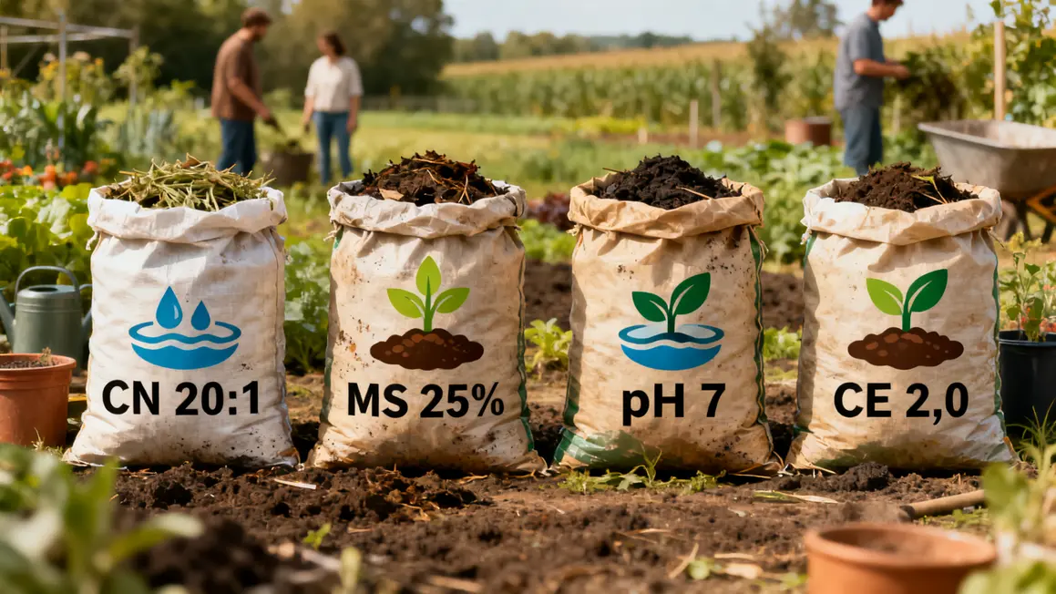 tableau critères compost agricole CN MS pH CE