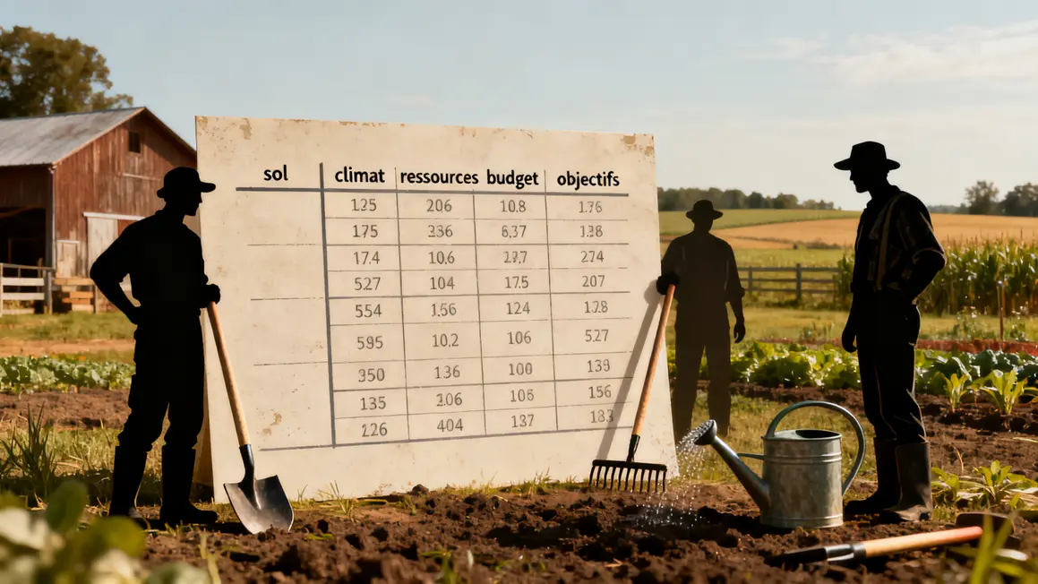 Tableau comparatif critères agricoles outils