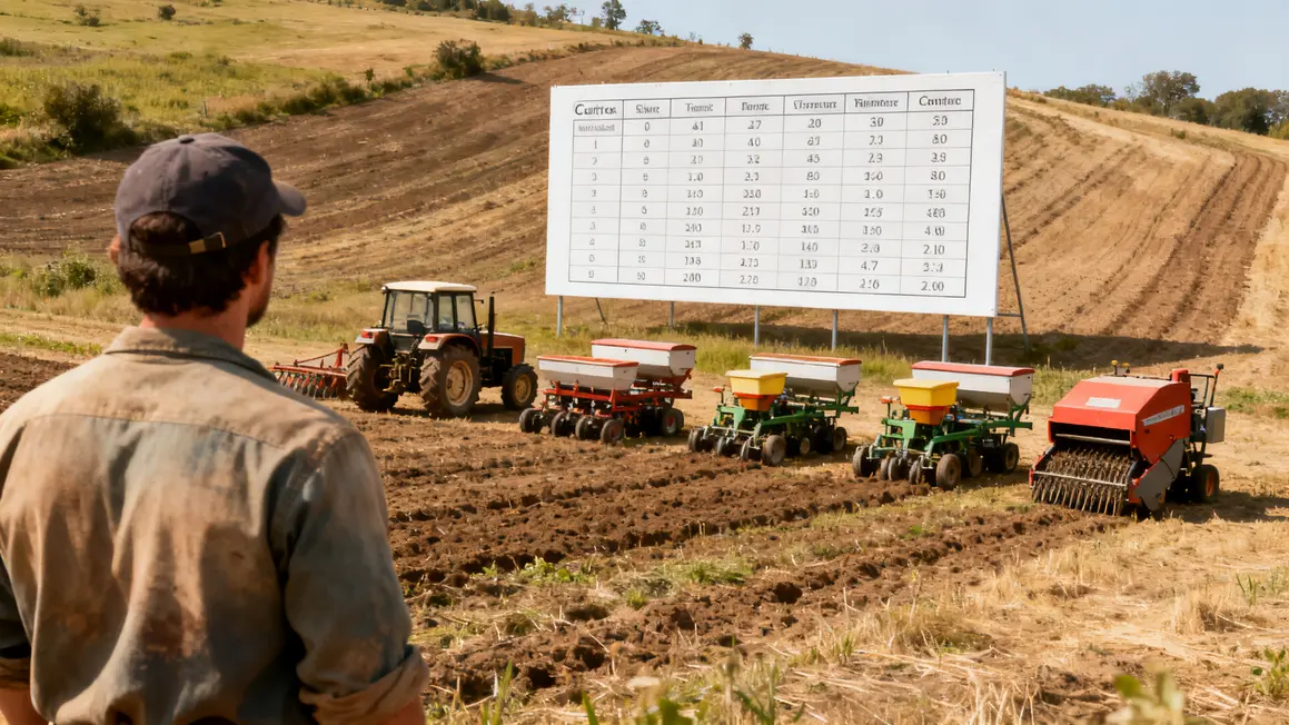 définir besoins matériel agricole tracteur semoir broyeur