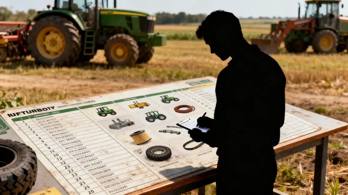 Inventaire materiel agricole tableau pieces usure