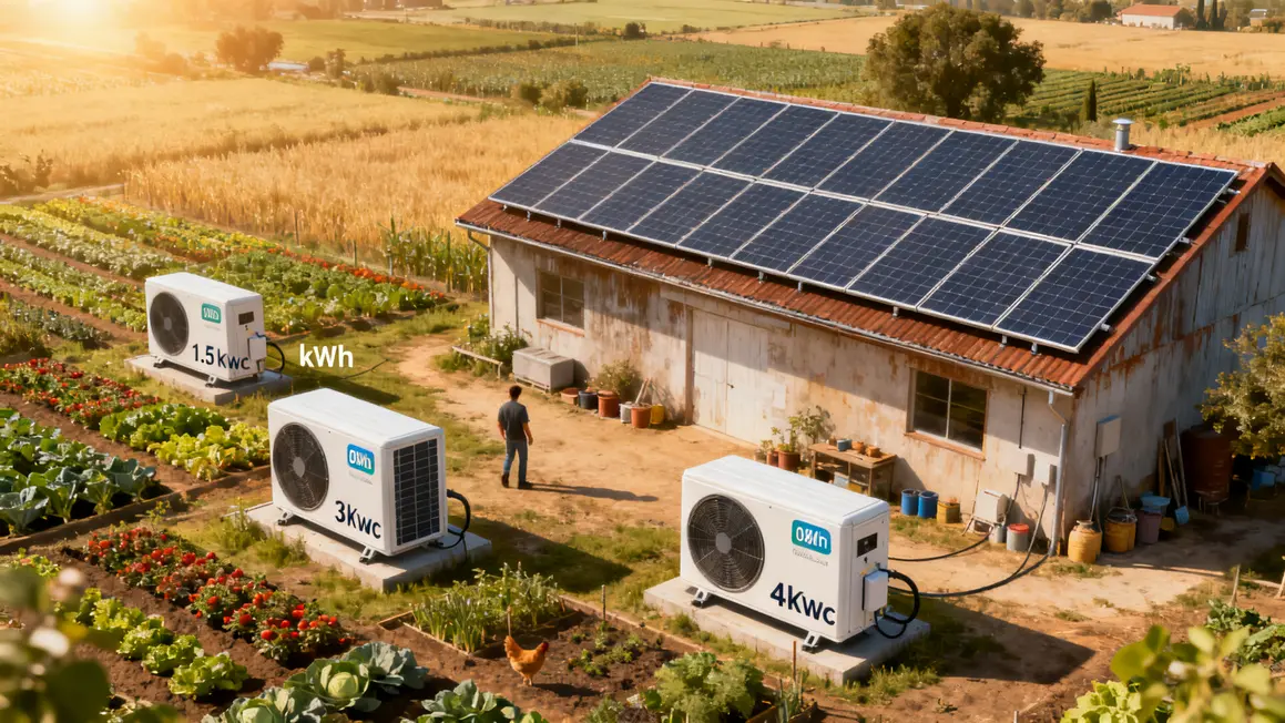 Graphique kits solaires sur bâtiments agricoles production kWh