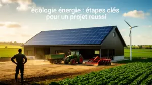 ferme moderne ecologie energie panneaux solaires eolienne