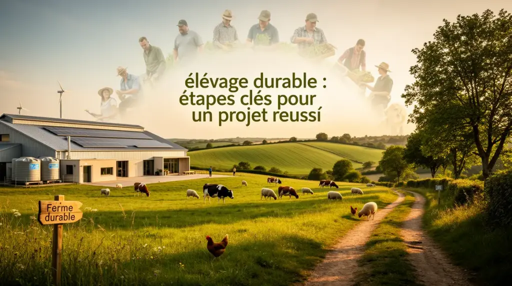 Ferme moderne elevage durable animaux prairies